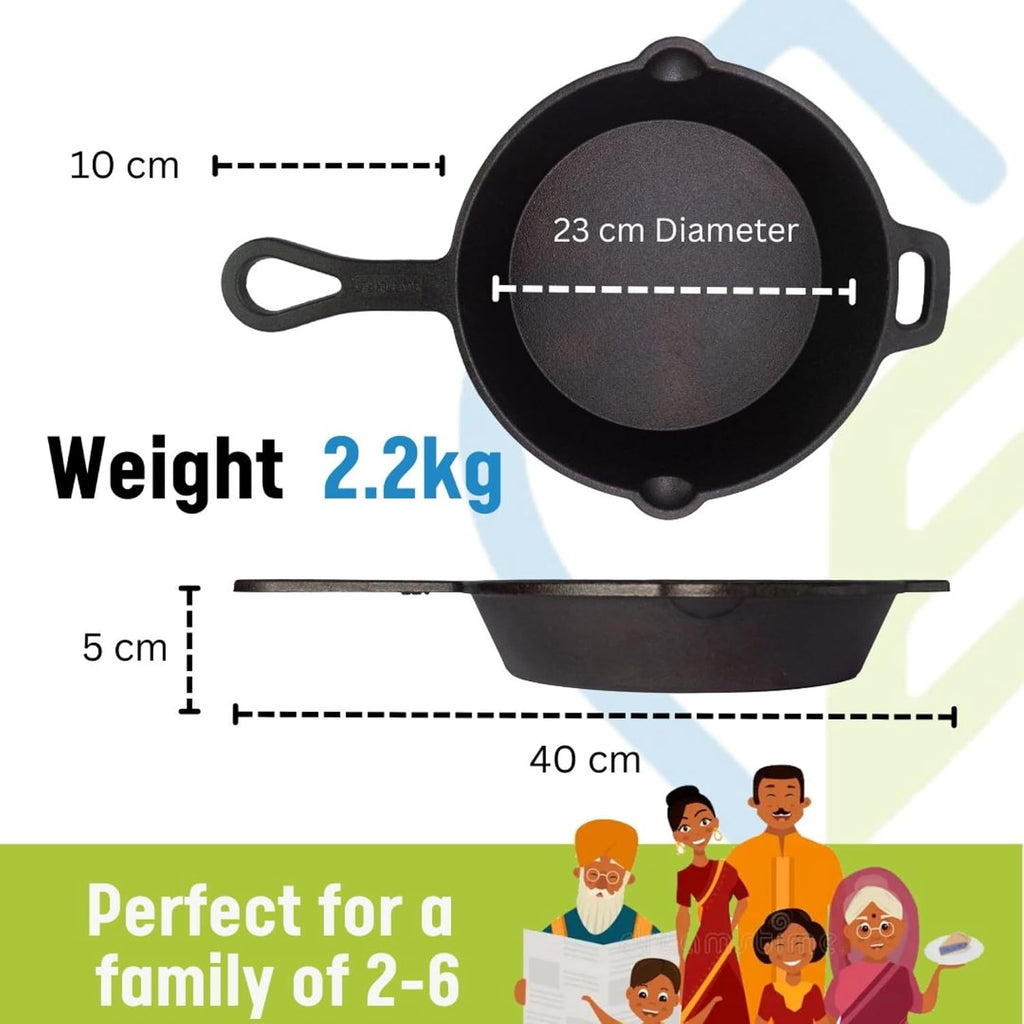 Cast Iron Pan Skillet 9" Inch