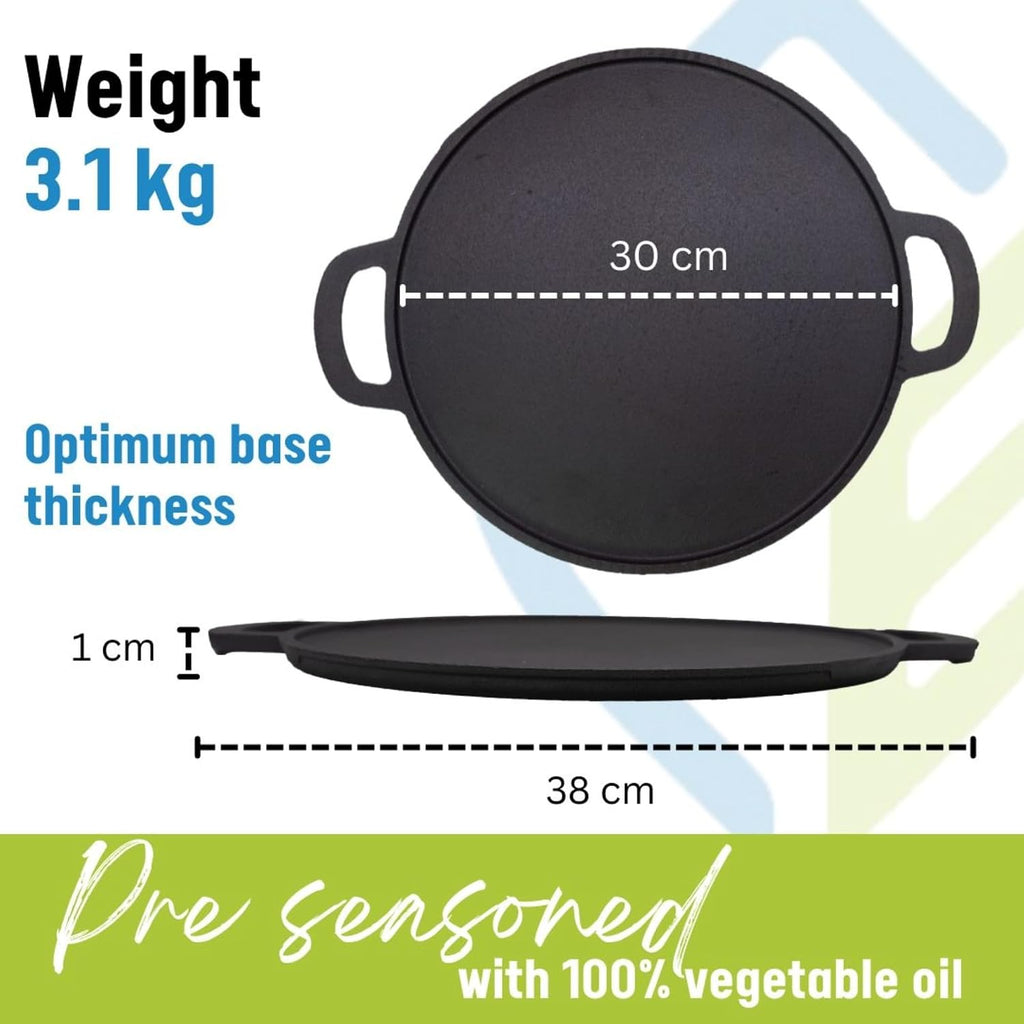 Cast Iron Dosa Tawa 12" Inch