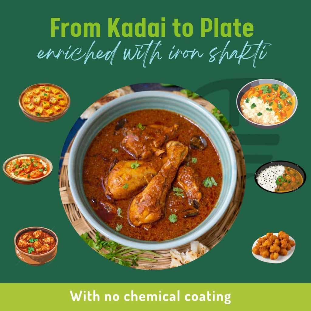 Cast Iron Kadai 10" Inch