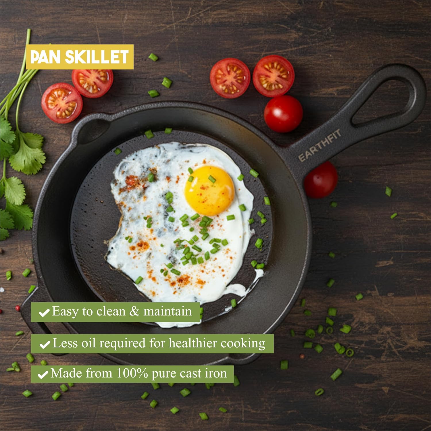 Cast Iron Pan Skillet 9" Inch