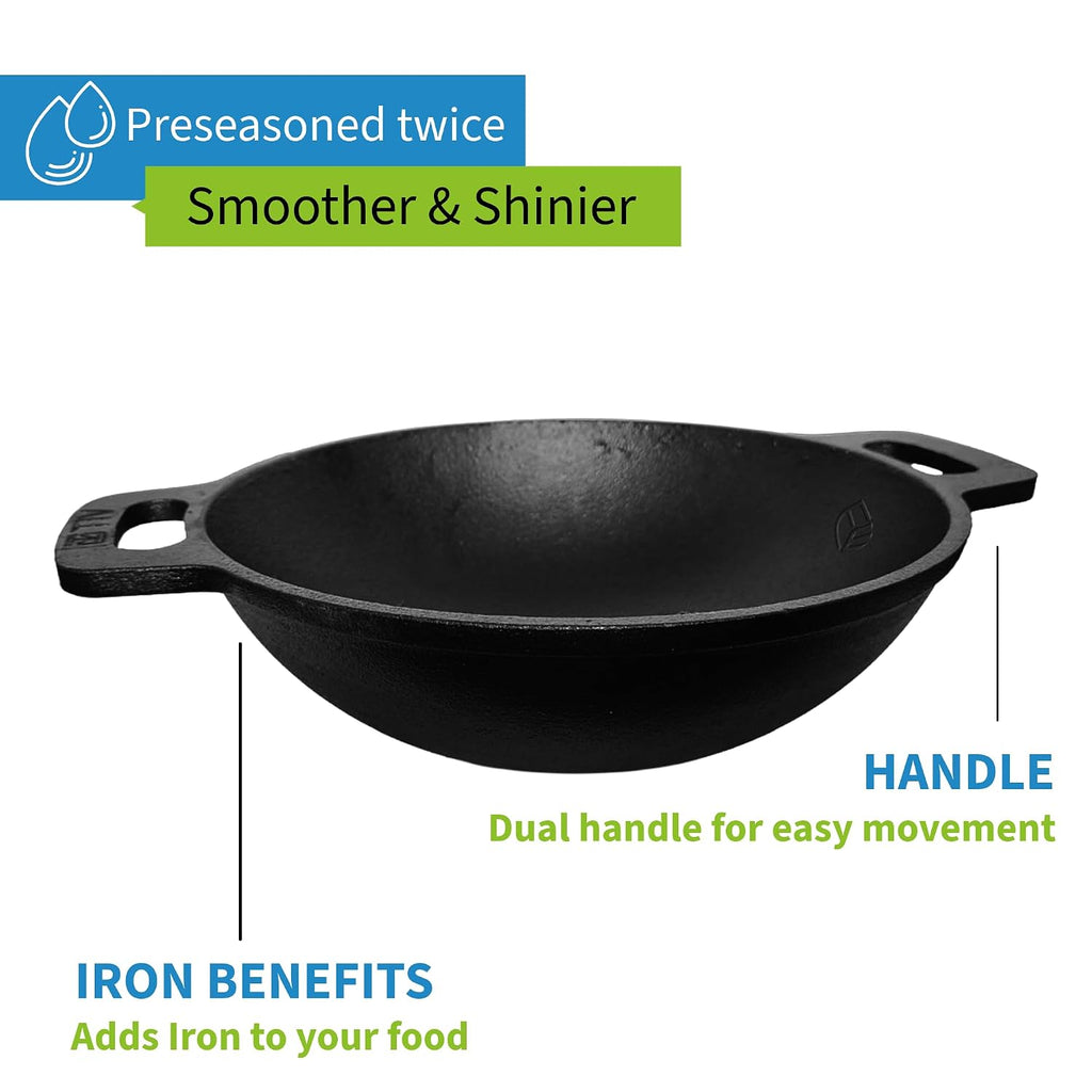 Cast Iron Kadai 8" Inch