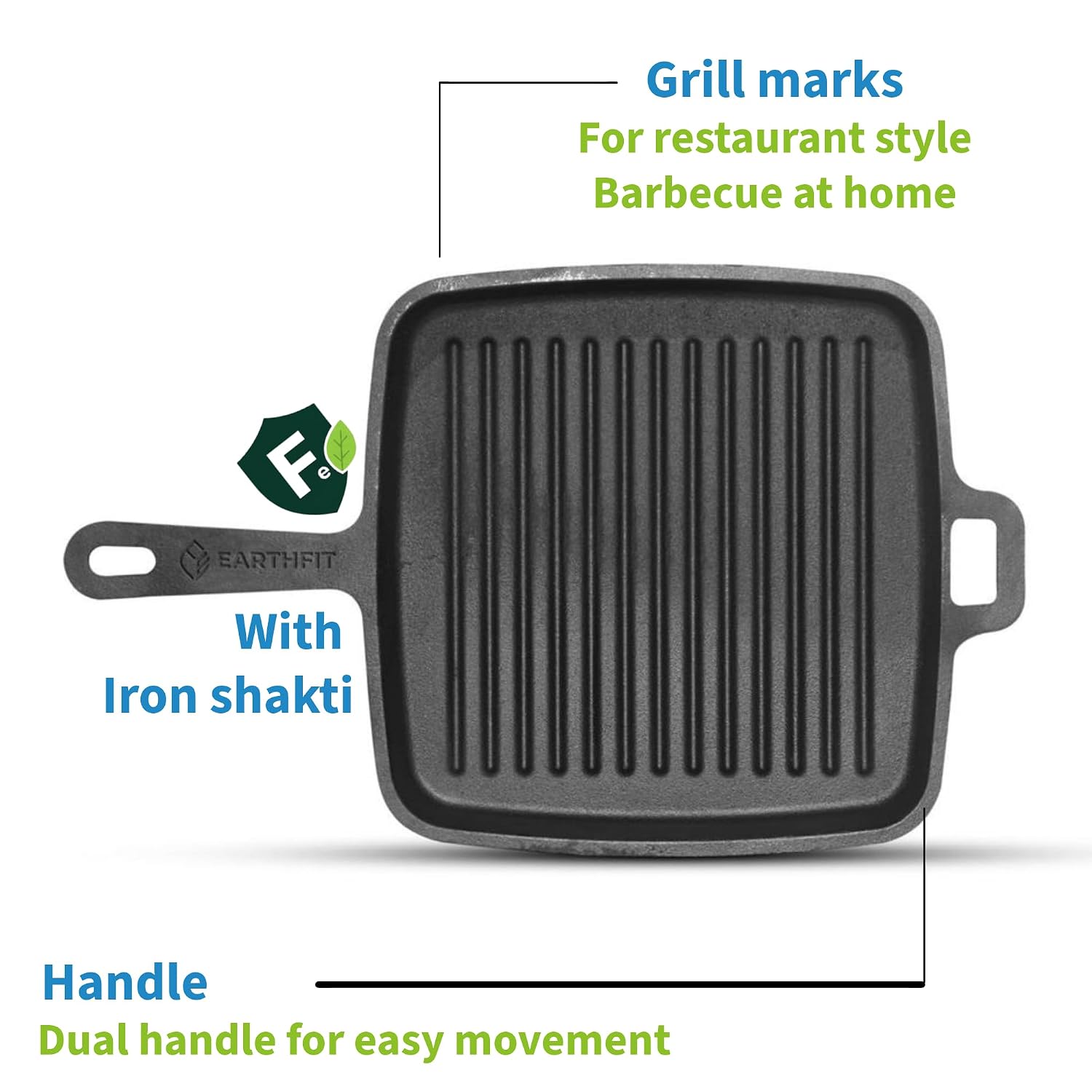 Cast Iron Grill Skillet 9 Inch