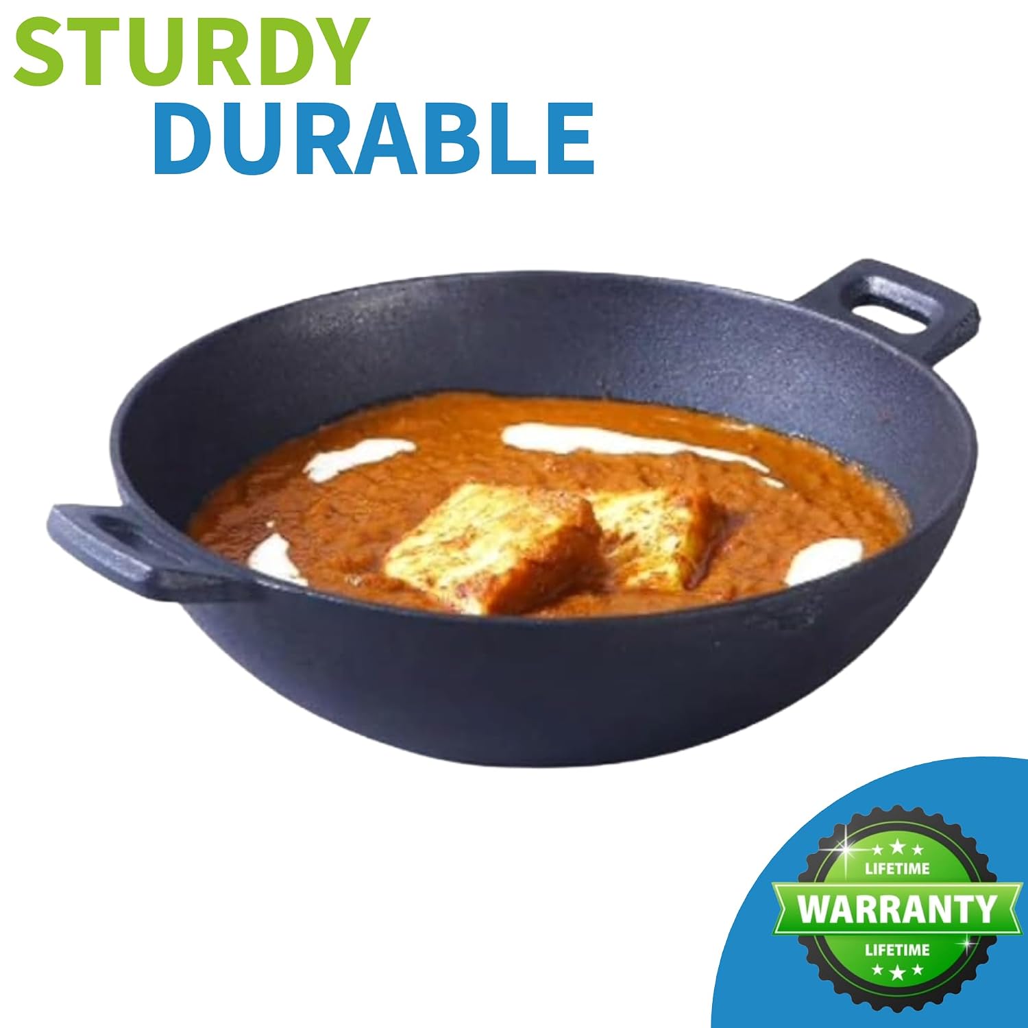 Cast Iron Kadai 8" Inch