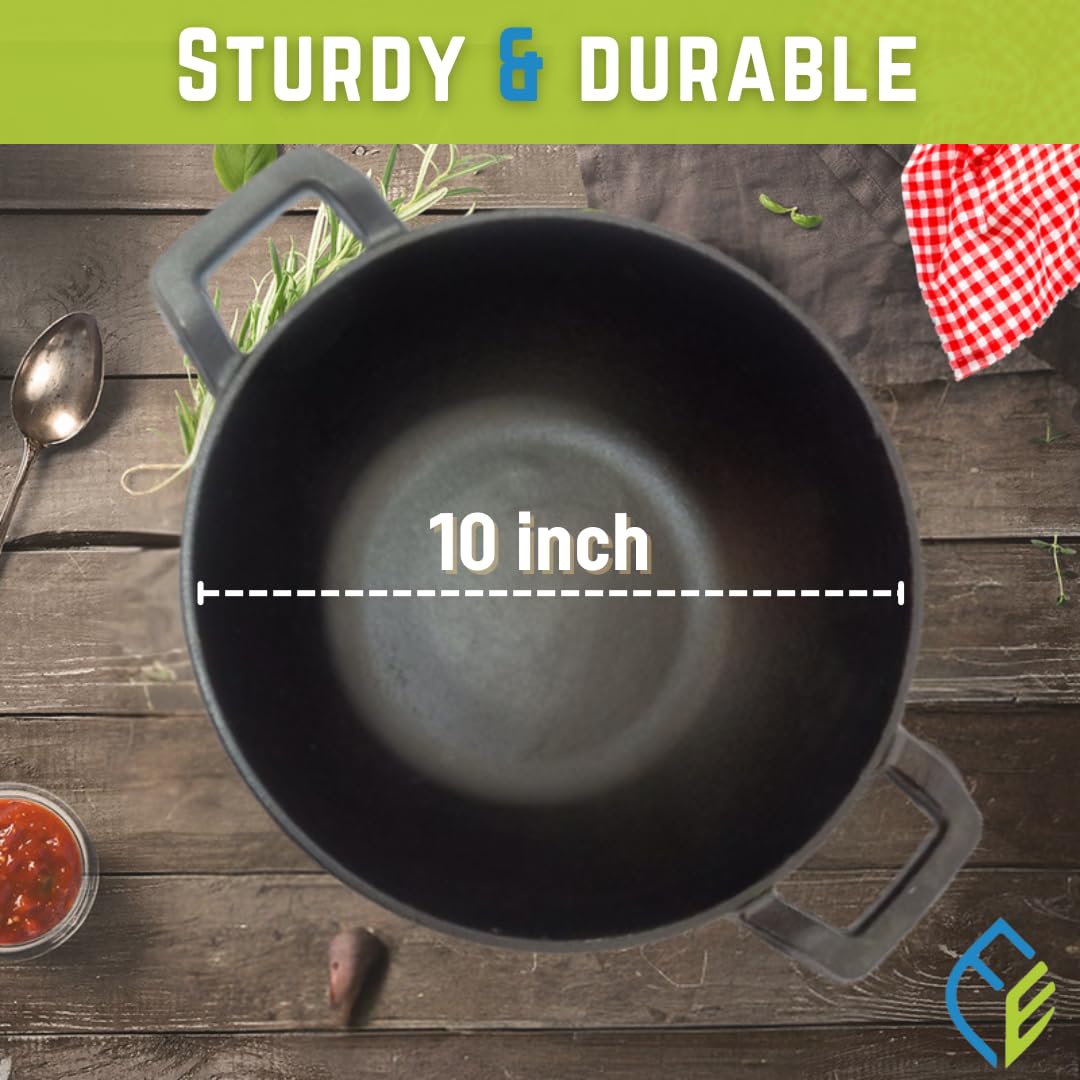 Cast Iron Kadai 10" Inch